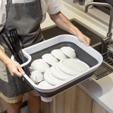 Darrahopens Home & Garden > Kitchenware > Kitchen Utensils Collapsible Dish Rack with Utensil Section Space-Saving Drying Rack for Compact Kitchens & Camping