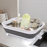 Darrahopens Home & Garden > Kitchenware > Kitchen Utensils Collapsible Dish Rack with Utensil Section Space-Saving Drying Rack for Compact Kitchens & Camping