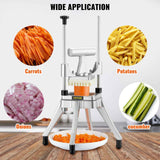 Commercial Vegetable Fruit Chopper 3/8 Inch Blade Heavy Duty Stainless Steel Food Dicer French Fry Cutter Onion Slicer for Potato Tomato Peppers Mushroom Silver