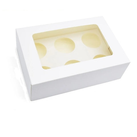 Darrahopens Home & Garden > Kitchenware > Kitchen Utensils Cupcake Box 6 Holes Window Cake Party Favour 100 Boxes