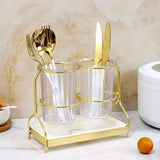 Darrahopens Home & Garden > Kitchenware > Kitchen Utensils Dark green Luxury Wall-Mounted Cutlery Holder, Household Knife Fork Spoon Organizer, New Kitchen Utensil Drainer and Chopstick Container, Tableware Storage Rack