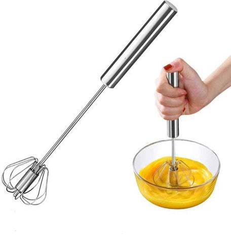 Darrahopens Home & Garden > Kitchenware > Kitchen Utensils Egg Beater - Stainless Steel Egg Beater - Rotary Push Mixer (Semi-Automatic) - Kitchen Utensils - Egg Beater - Mini Mixer - Cookware