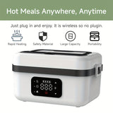 Darrahopens Home & Garden > Kitchenware > Kitchen Utensils Electric Heating Insulated Lunch Box | 304 Stainless Steel Portable Insulated Storage Container, Suitable for Office, Camping, Picnics | Compact Insulated Food Container with Charging Function, No Water Needed(white)