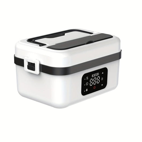 Darrahopens Home & Garden > Kitchenware > Kitchen Utensils Electric Heating Insulated Lunch Box | 304 Stainless Steel Portable Insulated Storage Container, Suitable for Office, Camping, Picnics | Compact Insulated Food Container with Charging Function, No Water Needed(white)