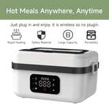 Darrahopens Home & Garden > Kitchenware > Kitchen Utensils Electric Heating Insulated Lunch Box | 304 Stainless Steel Portable Insulated Storage Container, Suitable for Office, Camping, Picnics | Compact Insulated Food Container with Charging Function, No Water Needed(white)