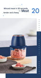 Darrahopens Home & Garden > Kitchenware > Kitchen Utensils Electric Mini Garlic Chopper with Glass Bowl - USB Rechargeable, 6 Blades, Large Capacity(blue)