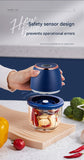 Darrahopens Home & Garden > Kitchenware > Kitchen Utensils Electric Mini Garlic Chopper with Glass Bowl - USB Rechargeable, 6 Blades, Large Capacity(white)