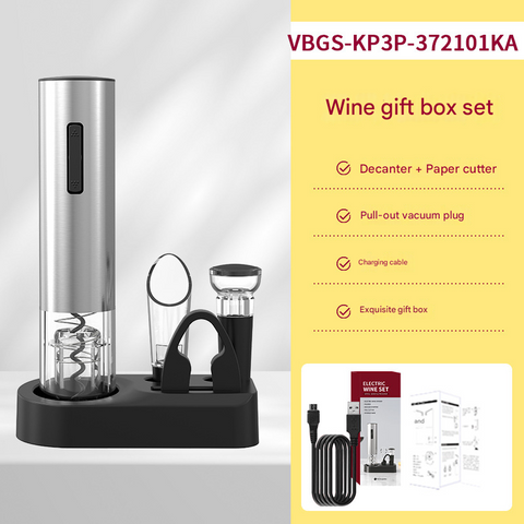 Darrahopens Home & Garden > Kitchenware > Kitchen Utensils Electric Wine Opener Set 2-in-1 Rechargeable Automatic Corkscrew with Vacuum Seal Base Aerator Foil Cutter Professional Barware Australian Home Use