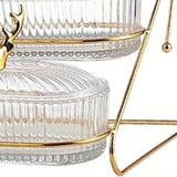 Darrahopens Home & Garden > Kitchenware > Kitchen Utensils Fashion Three-Tier Covered Snack and Fruit Tray - Sturdy Metal Frame, Nordic Design, Suitable for Kitchen, Living Room, and Parties | Perfect for Holding Dried Fruits, Candies, Nuts | Easy to Clean, Versatile Appetizer Plate, Ideal for Serving and Hosting
