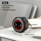 Darrahopens Home & Garden > Kitchenware > Kitchen Utensils Flip to Start Timing, Efficiency Tool! 7 Presets + Visualized Progress, Gravity Sensor Timer, Universal for Study/Kitchen/Fitness/Baking（BLACK)