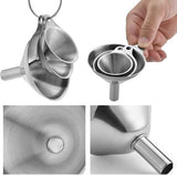 Darrahopens Home & Garden > Kitchenware > Kitchen Utensils Funnels - Set of 3 - Stainless Steel Funnels - Food Grade Mini Kitchen Funnels - For transferring essential oils and liquids; small funnels for filling bottles, flasks, and boiling.