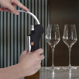 Darrahopens Home & Garden > Kitchenware > Kitchen Utensils Goose-Style Rapid Wine Opener Set 20 x 13 cm – Heavy-Duty Lever Corkscrew with Foil Cutter, Pourer, Stopper, and Extra Spiral Worm – Premium Stainless Steel Wine Kit in Gift Box (Black)