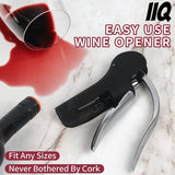 Darrahopens Home & Garden > Kitchenware > Kitchen Utensils Goose-Style Rapid Wine Opener Set 20 x 13 cm – Heavy-Duty Lever Corkscrew with Foil Cutter, Pourer, Stopper, and Extra Spiral Worm – Premium Stainless Steel Wine Kit in Gift Box (Black)