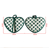 Darrahopens Home & Garden > Kitchenware > Kitchen Utensils Green 2 Pack Heart Shaped Oven Mitts Heat Resistant Cotton Pot Holders Double Layer Thick Insulation Kitchen Gloves for Baking Cooking