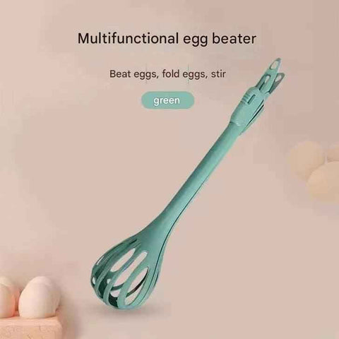 Green  2-Piece 3-in-1 Multi-Functional Egg Whisk & Food Tongs Set