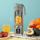 Darrahopens Home & Garden > Kitchenware > Kitchen Utensils Green 7.4V Portable Blender Smoothie Maker 450ml Wireless Rechargeable Juicer Cup with 12-Blade Stainless Steel Cutter, LED Digital Display, USB Charging Personal Blender for Travel Gym Office Home