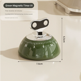 Darrahopens Home & Garden > Kitchenware > Kitchen Utensils Green Magnetic Mechanical Kitchen Timer - 60-Minute Visual Countdown Clock for Cooking, Study, and Kids Time Management - No Battery Required
