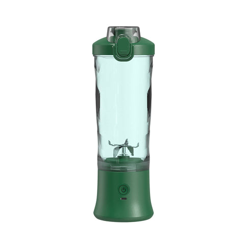 Darrahopens Home & Garden > Kitchenware > Kitchen Utensils Green Portable Blender 600ml Personal Smoothie Maker USB Rechargeable Juicer Cup with 6 Stainless Steel Blades 4000mAh Battery for Gym Travel and Camping