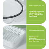 Darrahopens Home & Garden > Kitchenware > Kitchen Utensils Grey 3-Piece Refrigerator Food Storage Container Set with Drain Basket and Airtight Lid 850ml 1750ml 3300ml Stackable Produce Saver for Local Homes