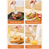 Darrahopens Home & Garden > Kitchenware > Kitchen Utensils Integrated Oil Storage Silicone Oil Brush Bottle, Food-Grade Heat-Resistant Oil Dispensing Brush for Baking, BBQ—White In Australia - Darrahopens