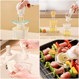 Darrahopens Home & Garden > Kitchenware > Kitchen Utensils Integrated Oil Storage Silicone Oil Brush Bottle, Food-Grade Heat-Resistant Oil Dispensing Brush for Baking, BBQ—White In Australia - Darrahopens