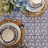 Darrahopens Home & Garden > Kitchenware > Kitchen Utensils Kolka Lotus Handle Block-Printed Simple Dining Table Tablecloth - Grey In Australia - Darrahopens