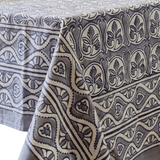 Darrahopens Home & Garden > Kitchenware > Kitchen Utensils Kolka Lotus Handle Block-Printed Simple Dining Table Tablecloth - Grey In Australia - Darrahopens