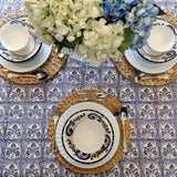 Darrahopens Home & Garden > Kitchenware > Kitchen Utensils Kolka Lotus Handle Block-Printed Simple Dining Table Tablecloth - Grey In Australia - Darrahopens