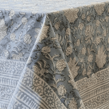 Darrahopens Home & Garden > Kitchenware > Kitchen Utensils Kolka Poppy Hand Block-Printed and Screen-Printed Textiles Tablecloth - Blue In Australia - Darrahopens