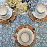 Darrahopens Home & Garden > Kitchenware > Kitchen Utensils Kolka Poppy Hand Block-Printed and Screen-Printed Textiles Tablecloth - Blue In Australia - Darrahopens