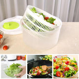Darrahopens Home & Garden > Kitchenware > Kitchen Utensils Large Salad Spinner 3L Vegetable Washer Dryer Bowl for Lettuce Spinach Broccoli