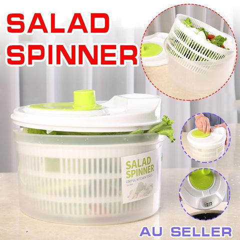 Darrahopens Home & Garden > Kitchenware > Kitchen Utensils Large Salad Spinner 3L Vegetable Washer Dryer Bowl for Lettuce Spinach Broccoli
