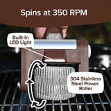 Darrahopens Home & Garden > Kitchenware > Kitchen Utensils LED-lit electric barbecue brush, rechargeable rotating cleaning, instantly cleans the grill after backyard BBQ, lazy cleaning essential.(BROWN)