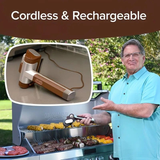 Darrahopens Home & Garden > Kitchenware > Kitchen Utensils LED-lit electric barbecue brush, rechargeable rotating cleaning, instantly cleans the grill after backyard BBQ, lazy cleaning essential.(gold)