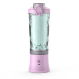 Darrahopens Home & Garden > Kitchenware > Kitchen Utensils Light purple Portable Blender 600ml Personal Smoothie Maker USB Rechargeable Juicer Cup with 6 Stainless Steel Blades 4000mAh Battery for Gym Travel and Camping