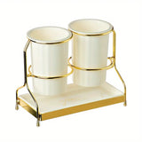 Darrahopens Home & Garden > Kitchenware > Kitchen Utensils Luxury gold  Luxury Wall-Mounted Cutlery Holder, Household Knife Fork Spoon Organizer, New Kitchen Utensil Drainer and Chopstick Container, Tableware Storage Rack