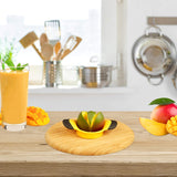 Darrahopens Home & Garden > Kitchenware > Kitchen Utensils Mango Slicer, Split & Core Mangoes, Non-Slip Handles, Stainless Steel Blade, Slicer, Black-Yellow_yux