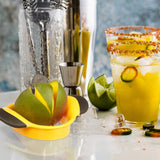 Darrahopens Home & Garden > Kitchenware > Kitchen Utensils Mango Slicer, Split & Core Mangoes, Non-Slip Handles, Stainless Steel Blade, Slicer, Black-Yellow_yux