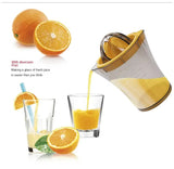 Darrahopens Home & Garden > Kitchenware > Kitchen Utensils Manual Citrus Juicer & Hand Squeezer - 600ml Measuring Cup with Dual Reamer for Lemons & Oranges - Non-Slip Portable Fruit Press for Kitchen & Camping
