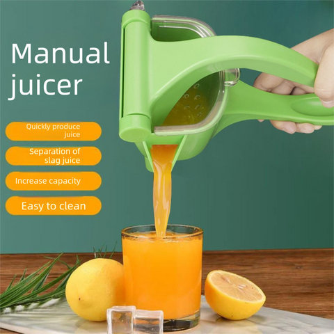 Darrahopens Home & Garden > Kitchenware > Kitchen Utensils Manual Fruit Juicer Hand Press Citrus Squeezer Lemon Orange Lime Extractor Portable Food Grade PP Green Easy Clean Detachable for Home Camping
