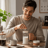 Darrahopens Home & Garden > Kitchenware > Kitchen Utensils Manual Milk Frother Glass Mug 450ml Hand Press Coffee Foamer Stainless Steel Filter Barista Style Milk Foam Maker for Home Coffee Latte Cappuccino