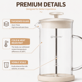 Darrahopens Home & Garden > Kitchenware > Kitchen Utensils Manual Milk Frother Glass Mug 450ml Hand Press Coffee Foamer Stainless Steel Filter Barista Style Milk Foam Maker for Home Coffee Latte Cappuccino