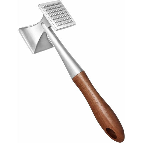 Darrahopens Home & Garden > Kitchenware > Kitchen Utensils Meat Hammer, Heavy Duty Meat Tenderizer, Steak Hammer With Wooden Handle And Food Grade Zinc Alloy, 2 In 1 Kitchen