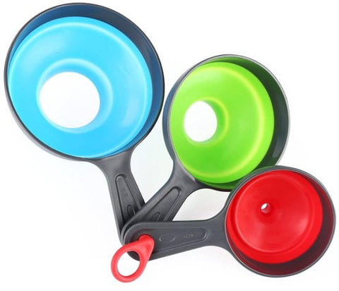 Darrahopens Home & Garden > Kitchenware > Kitchen Utensils Mini Funnel - 3 in 1 Funnel - Funnel - Kitchen Funnel Set - Various Sizes - 12cm/10cm/8cm - Can be used to store jars, filling bottles, measuring cups and small amounts of spices, etc.