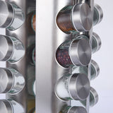 Darrahopens Home & Garden > Kitchenware > Kitchen Utensils Modern stainless steel rounded corner rotating spice rack with 12 empty glass jars (88 ml each)