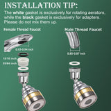 Darrahopens Home & Garden > Kitchenware > Kitchen Utensils Multi-Function Rotating Faucet Aerator – 360° Swivel Kitchen Sink Extender with Adjustable Flow Modes, 3-inch & 7-inch Lengths, Anti-Splash Sprayer for Washing, Cleaning, and Filling (Silver,Short)