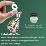 Darrahopens Home & Garden > Kitchenware > Kitchen Utensils Multi-Function Rotating Faucet Aerator – 360° Swivel Kitchen Sink Extender with Adjustable Flow Modes, 3-inch & 7-inch Lengths, Anti-Splash Sprayer for Washing, Cleaning, and Filling (Silver,Long)