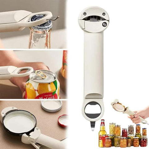 Darrahopens Home & Garden > Kitchenware > Kitchen Utensils Multifunctional Can Opener and Bottle Cap Holder for Weak Hands Adjustable Telescopic Grip Opener