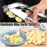 Darrahopens Home & Garden > Kitchenware > Kitchen Utensils Multifunctional Garlic Press Aluminum Alloy Two-in-One Garlic Cutter Masher Tool