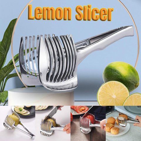 Darrahopens Home & Garden > Kitchenware > Kitchen Utensils Multifunctional Lemon Tomato Fruit Slicer Cutter Tool with Handle for Household